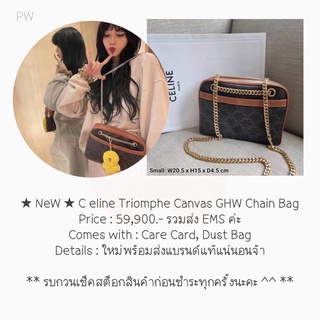 ★ NeW ★ C eline Triomphe Canvas GHW Chain Bag