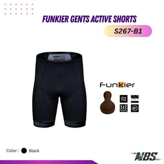 กางเกงปั่นจักรยาน Funkier Gents Active Shorts (Black with Brown Pad) S267-B1