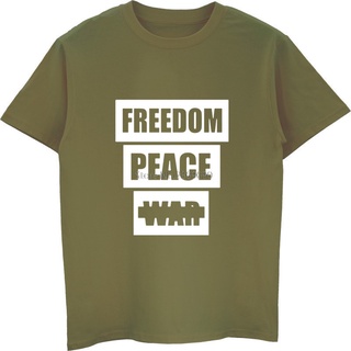 [COD]เสื้อยืดแขนสั้น ผ้าฝ้าย พิมพ์ลาย Freedom PEACE NO WAR แฟชั่นยอดนิยม สําหรับผู้ชายS-5XL