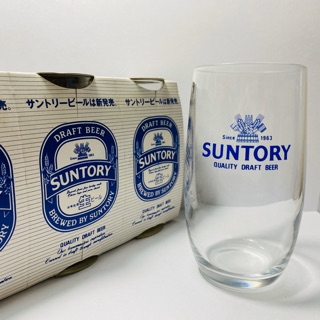 SUNTORY แก้วญี่ปุ่น🇯🇵 1 ชุด 4 ใบ!!!งานสกรีน Suntory draft beer