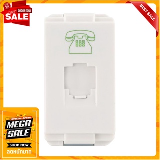 เต้ารับโทรศัพท์ HACO 6P/4C W8201TU สีขาว เต้ารับสายไฟ TELEPHONE SOCKET HACO 6P/4C W8201TU WHITE