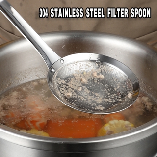 Multipurpose Kitchen Strainer for Home Cooks - Durable 304 Stainless Steel Skimmer Spoon, Fine Sifter & Mesh Sieve in One. Easy-Grip Handle, Long & With Hook for Easy Storage!
