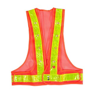 เสื้อกั๊กสะท้อนแสง LED HS726-4-OR Giant Kingkong #HS726-4-OR 58*52*1ซม.ส้ม Personal Protective Equipment