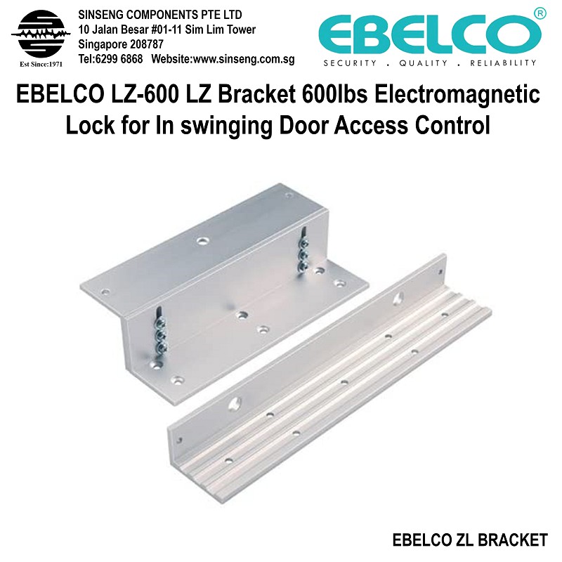 EBELCO LZ-600 ZL Bracket 600lbs แม่เหล็กไฟฟ้า EM ล็อคสําหรับแกว่งประตู Access Control LZ Bracket