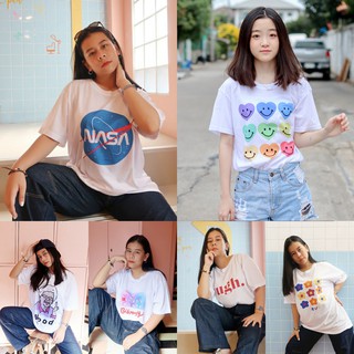 ลด15%ใส่โค้ด  เสื้อขาว สไตล์เกาหลี มีหลายลาย อก32-50 (มีเก็บปลายทาง) An Lee เสื้อน่ารัก เสื้อแฟชั่น ผู้หญ