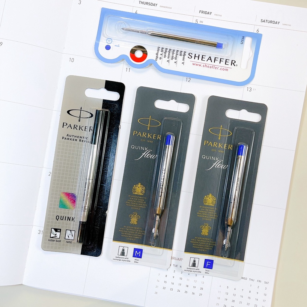 Parker Quink flow / Sheaffer ไส้ปากกา มีทั้งหมึกซึมและลูกลื่น (สินค้าแท้ 100% นำเข้าจากฝรั่งเศส)