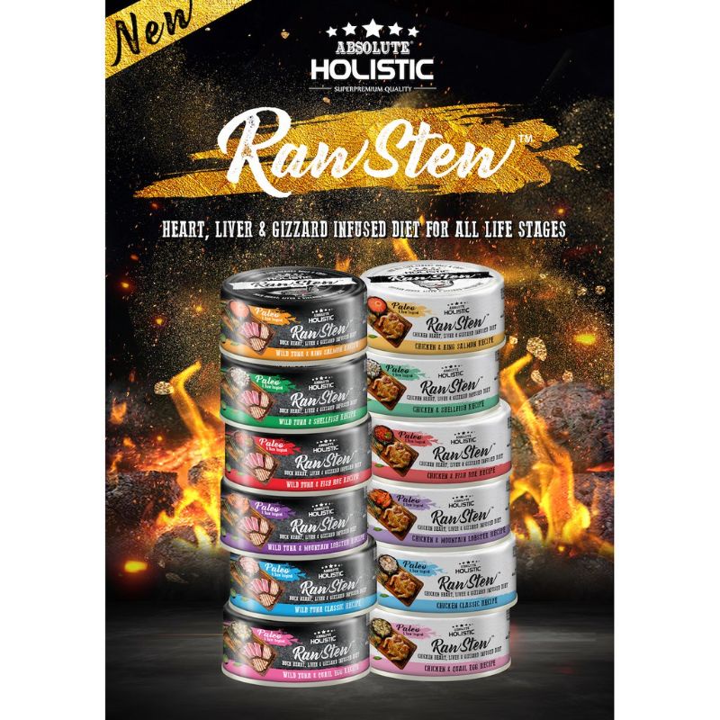 *พร้อมส่ง Exp 12/28  Absolute Holistic Raw Stew Dog & Cat Canned Food 80g