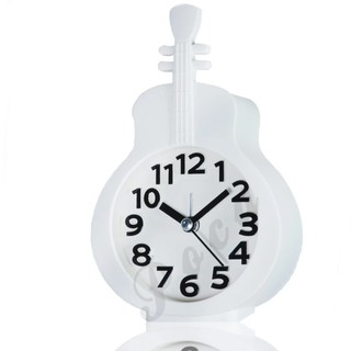 Poca Alarm Clock นาฬิกาปลุกลายไวโอลิน นาฬิกาตั้งโต๊ะ รุ่น Violen-White แถมฟรี ถ่าน2A กล่องนาฬิกาปลุก