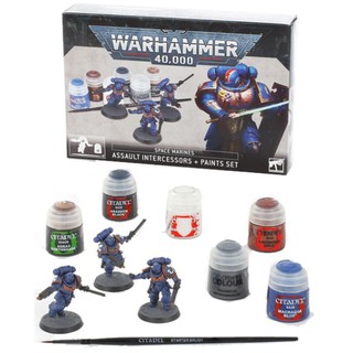 Citadel : Games Workshop : Space Marines: Assault Intercessors + Paints Set (BS:F) สีอะคริลิคสำหรับทาโมเดล