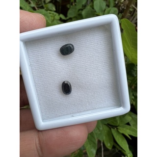 Natural Black sapphire oval 6x4mm