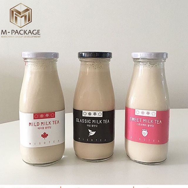 ขวดแก้ว ขนาด 250 ml  (ขวดสตาบัค) แพ็ค 12 ใบ