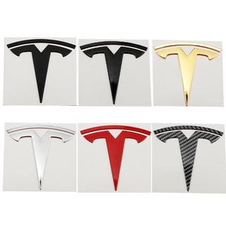 Tesla อุปกรณ์เสริมCar al Logo Metal Relace Sticker For Tesla Model 3 Front Back Trunk Logo Modified Badge Emblem Sticker