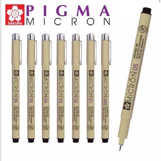 Sakura Pigma ปากกาตัดเส้น ปากกาสเก็ต ปากกาวาดรูป ปิ๊กม่า กันน้ำ MIRON หมึกดำ 0.20 0.25 0.30 0.35 0.40 0.45 0.60