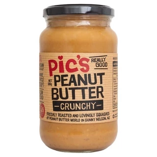 Pic's Brand เนยถั่วครั้นชี่ กรุบกรอบ ไม่เติมน้ำตาล Peanut Butter Crunchy (380g)
