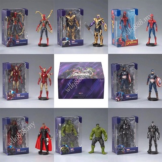 โมเดลฟิกเกอร์ Marvel Avengers Spiderman Iron Man Thor ขนาด 10 ซม. ของเล่นสําหรับเด็ก