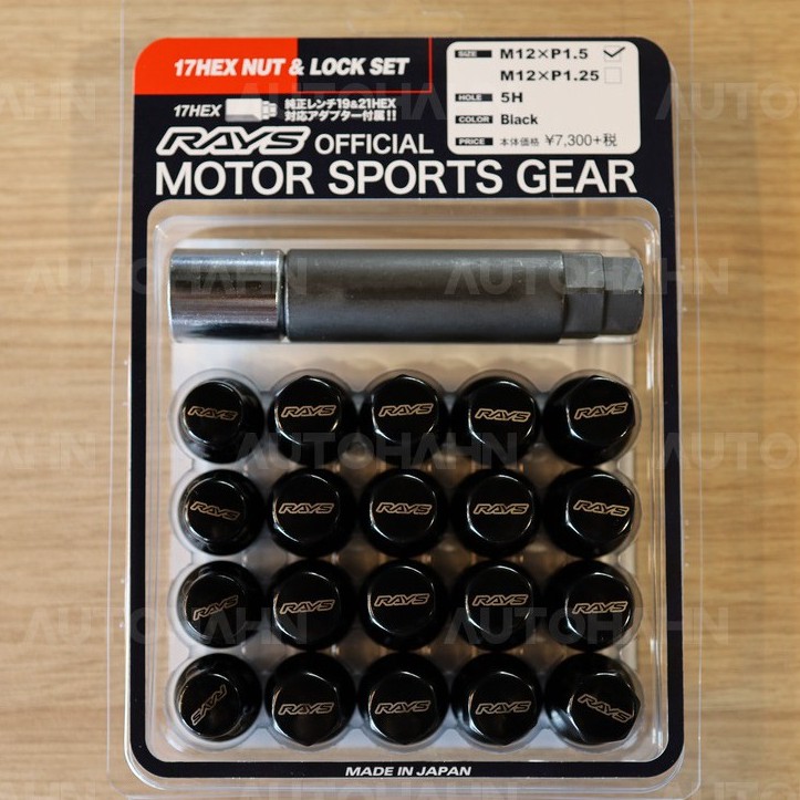 น๊อตล้อ Rays ของแท้ สีดำ เกลียว 1.5 และ 1.25 Made in Japan