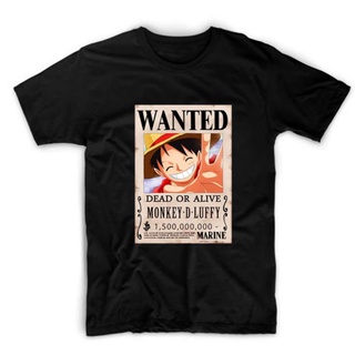 เสื้อยืดคอสเพลย์ อนิเมะ LUFFY WANTED ONEPIECE