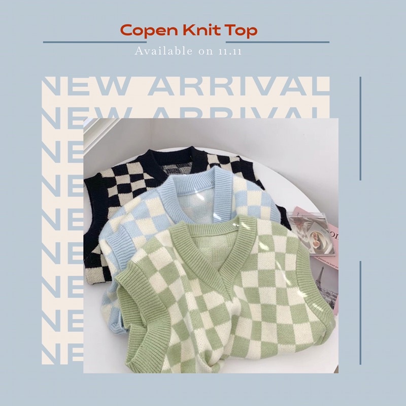 (🥯พร้อมส่ง) Copen Knit Top
