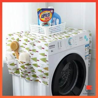 ผ้าคลุมตู้เย็น กันน้ำและกันฝุ่น มีช่องเก็บของสองข้าง ล้างน้ำได้ Refrigerator Cover with Pocket