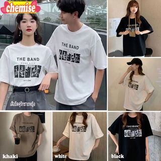 Chemisegrace✨พร้อมส่ง✨เสื้อยืดคู่รักชายหญิงฟชั่น oversize เสื้อยืดเกาหลี เสื้อยืดลายการ์ตูนไซส์ใหญ่ ใส่สบาย xxl 2270