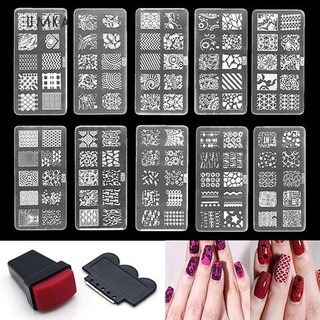 ☆SM Nail Art  Manicure Image Stamping Template Plate Scraper Kits DIY Nail Tools