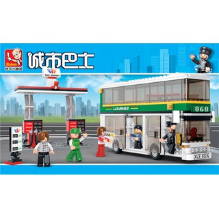 ProudNada Toys ของเล่นเด็ก ตัวต่อ ปั้มแก๊ซ รถบัส Sluban Gas Station 403 PCS M38-B0331