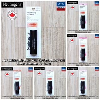 Neutrogena® Revitalizing Lip Balm With SPF 20, Sheer Tint 4.2 g นูโทรจีนา ลิปบาล์ม บำรุงริมฝีปาก ผสมกันแดด