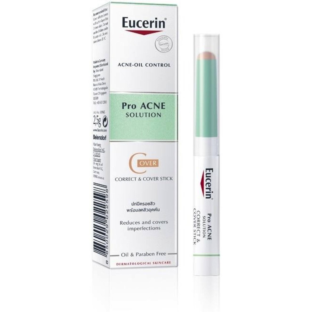 Eucerin Pro ACNE Solution Correct & Cover Stick 2.5g. ยูเซอรีน โปร แอคเน่ ผลิตภัณฑ์ ปกปิดรอยสิว