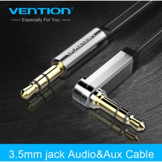 Vention(VAB-B03) Aux Cable 3.5mm Jack To Jack 90 Degree Right Angle Flat Audio Cable(Black)