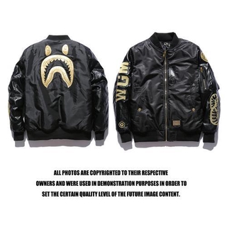 NEW BAPE Shark Jacket black gold shark winter coat