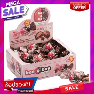 บอนโอบอน สตรอเบอร์รี่ ช็อกโก ขนมช็อกโกแลตสอดไส้ครีม 15 กรัม x 24 ชิ้น Bon O Bon Strawberry Chocolate 15G x 24 Pcs