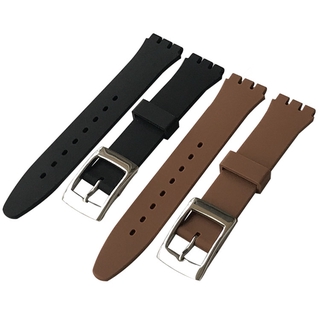 สายนาฬิกาข้อมือซิลิโคน คุณภาพสูง แบบเปลี่ยน สําหรับ Swatch strap 17 มม. 19 มม.