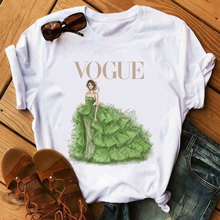 Vogue ใหม่ เสื้อยืดกระโปรง สีเขียว สไตล์ฮาราจูกุ เกาหลี สีขาว 2022