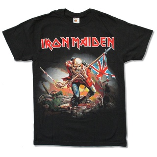 เสื้อยืดfashionเสื้อยืด ผ้าฝ้าย พิมพ์ลาย Iron Maiden "Trooper Big" สไตล์คลาสสิก สําหรับผู้ชาย UI321T3017S-5XL