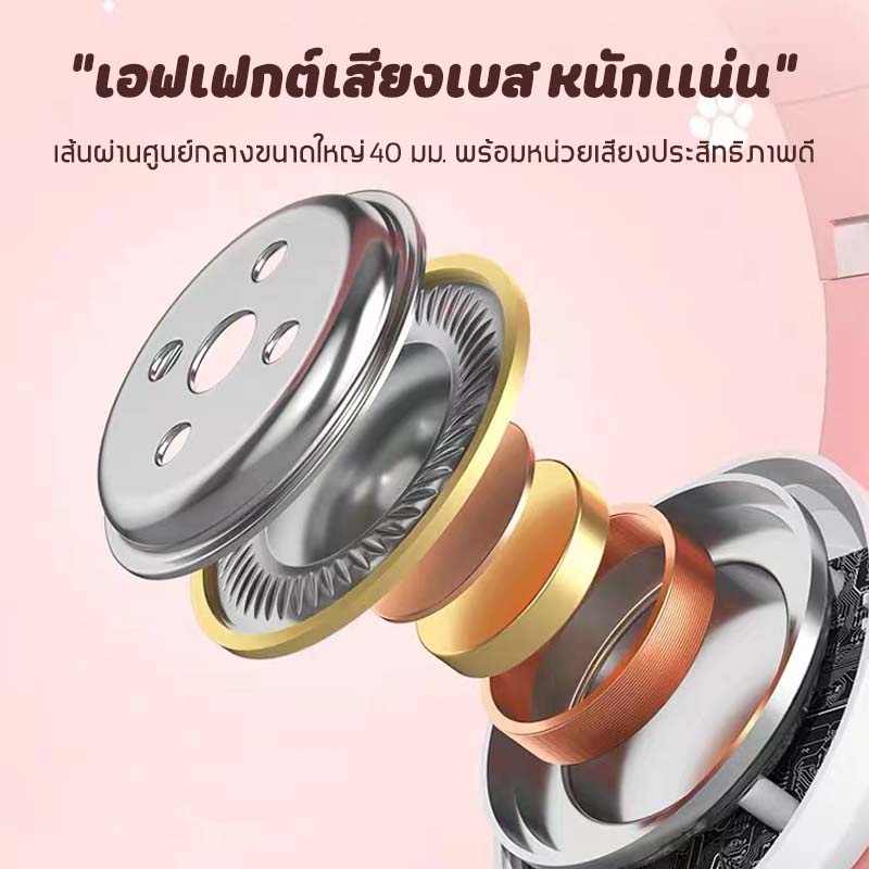 หูฟังบลูทูธ สเตอริโอ  (Cat Ear) หูฟังไฟ LED Bluetooth5.0 รุ่น รูปที่ 8
