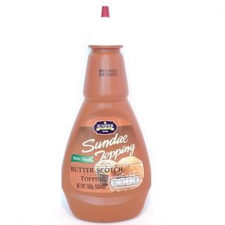 คาราเมล ท็อปปิ้ง จูนิเปอร์ ซันเดย์ 500 กรัม  (ขวดบีบ) Juniper Sundae  Caramel Topping 500g ( 1 ขวด )