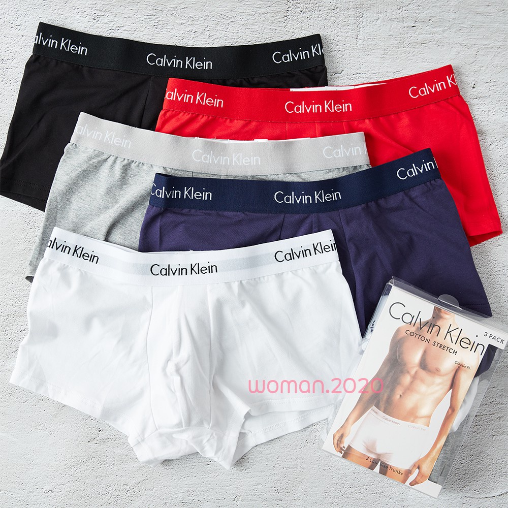 กางเกงใน Calvin Klein Underwear (1กล่อง 3ชิ้น) กางเกงในผู้ชาย CK เนื้อผ้าระบายอากาศได้ดี ดูดซับเหงื่อ ของแท้ พร้อมส่ง