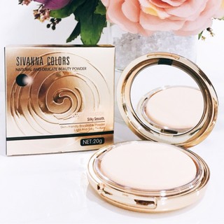 Sivanna Colors Natural And Delicate Beauty Powder 20g HF689 แป้งพัฟ สิวันนา แป้งหอย เนื้อเนียน ปกปิด