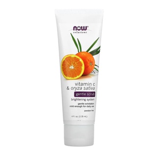 Now Foods, Solutions, Gentle Scrub, Vitamin C &amp; Oryza Sativa, 4 fl oz (118 ml)