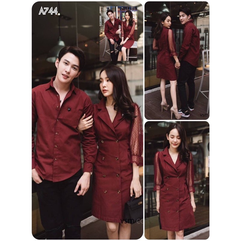 (สินค้าระดับไฮเอนด์) เดรสเชิ้ตคู่คอปกเสื้อกั๊กแขนชีฟองนุ่ม