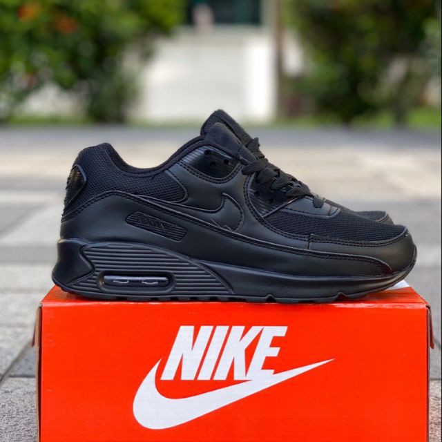 nike air max 90 womens shoes all black leather special