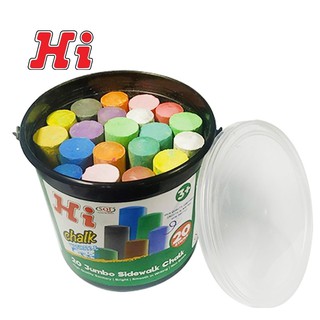 ชอล์คเขียนพื้นจัมโบ้แพ็ค 20 แท่งคละสี Kid Art - Hi / Jumbo Sidewalk Chalk 20 Sticks/ Bucket