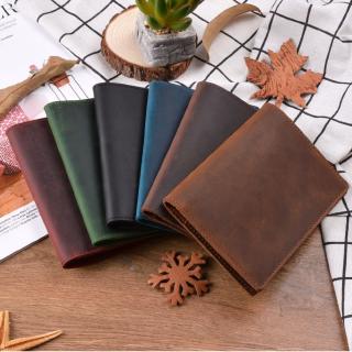 สินค้าใหม่ของแท้ Crazy Horse หนังหนังสือเดินทาง Solid บัตรเค…