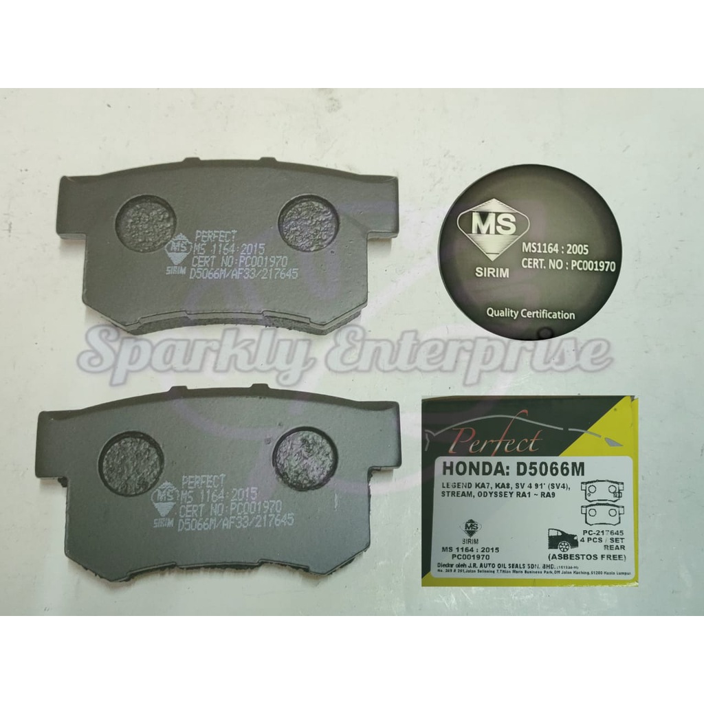 ผ้าเบรคหลัง D5056 D5066 HONDA LEGEND KA7 KA8 , ACCORD SV4 91 CD6 , STREAM , ODYSSEY RA1-RA9,CIVIC S5