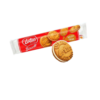 Lotus Biscoff sandwich 150 g. 1 แพ็คมี 15 ชิ้น มี Halal