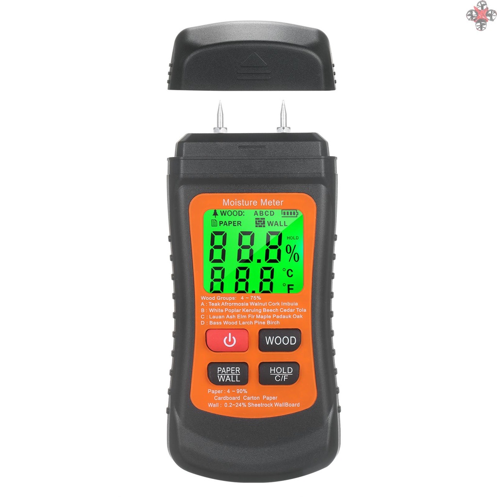 Wood Moisture Meter LCD Digital Damp Moisture Tester with Green