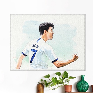 โปสเตอร์ ผ้าแคนวาส ซน ฮึง มิน (2) ทีมทอตนัมฮอตสเปอร์ Son Heung-min Tottenham Hotspurs ภาพวาด ศิลปะ นักบอล นักฟุตบอล