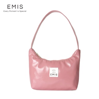 [EMIS] Hobo Bag_ กระเป๋าสะพายไหล่ เคลือบสีชมพู