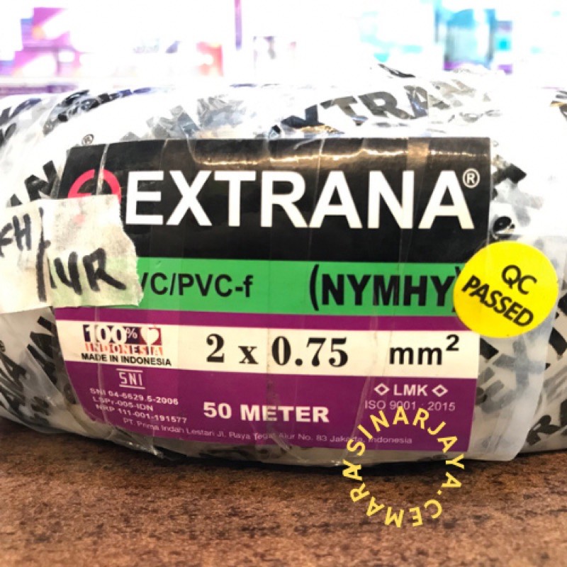 NymHy Cable 2x0.75mm NymHy Stranded Cable 2 x 0 75 mm Extrana ต่อม้วน 50 เมตร