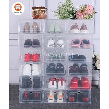 กล่องใส กล่องใส่รองเท้า กล่องเก็บของ เปิดฝาด้านหน้า มี 2 ขนาด พร้อมส่งในไทย!!